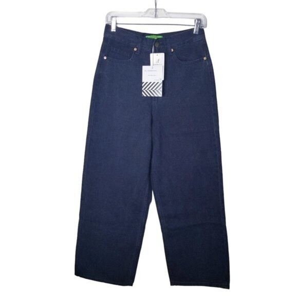 NEW Free People x Sandrine Rose Sz 25 Black Wide Curve Leg Jeans - Picture 3 of 14